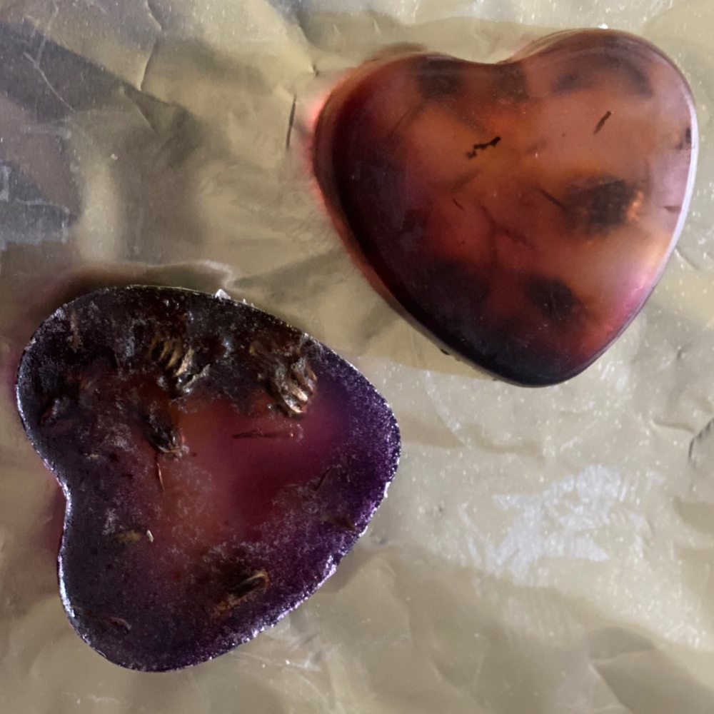 Honey Forget Me Not Amethyst Heart